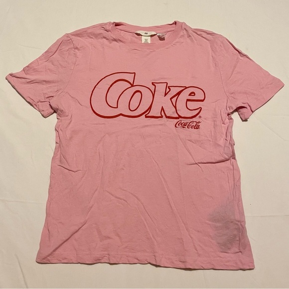 H&M Coke Coca Cola Pink T-Shirt Women’s Size XS - Picture 1 of 16